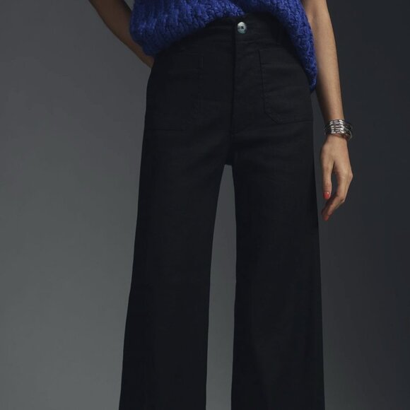 Maeve Pants - The Colette Cropped Wide-Leg Pants by Maeve: Linen Edition